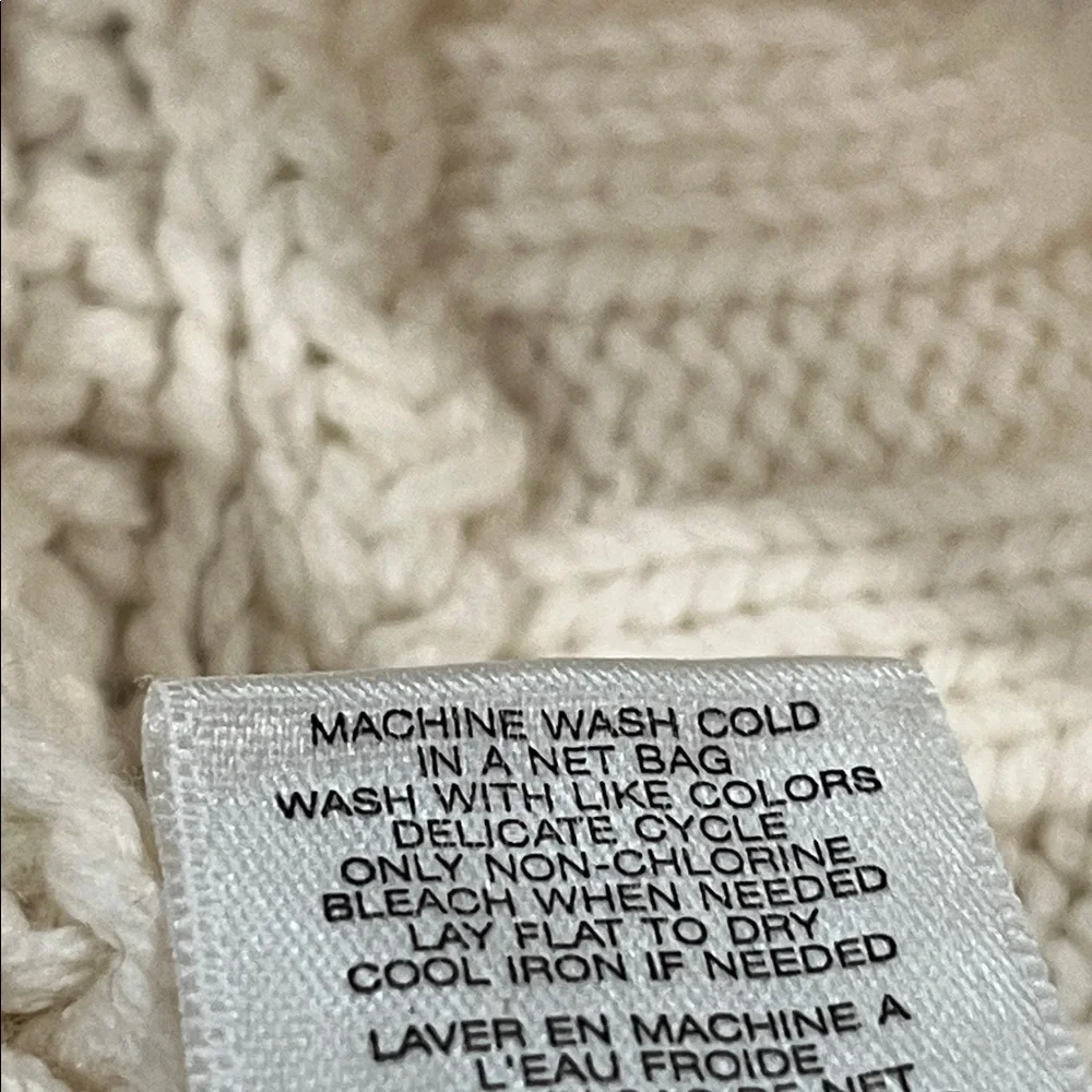 Michael Kors Cream Cable Knit Sweater COTTAGECORE CARDIGAN Top SIZE XS